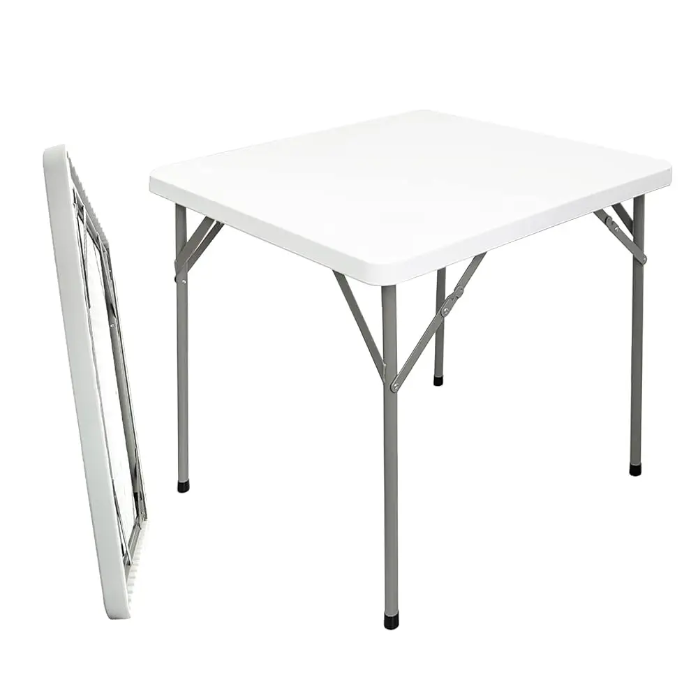

34"" Folding Card Table, Square Plastic Folding Tables For Parties Indoor Outdoor Dinning Game
