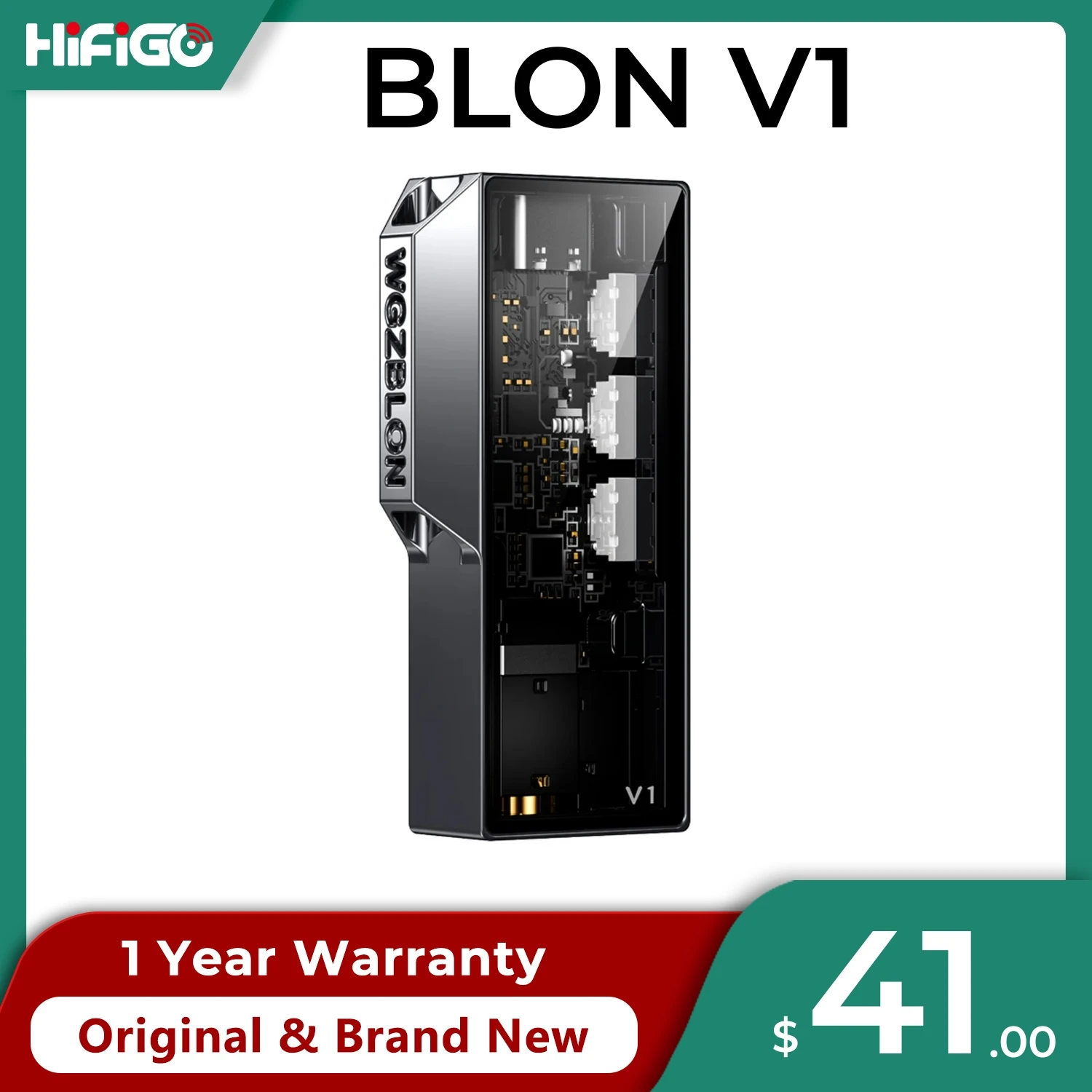 Blon V1ชิป CS43131คู่แบบพกพา dac/amp พร้อมพอร์ตเอาต์พุตที่ใช้งานได้หลากหลายและสายไฟคุณภาพสูง