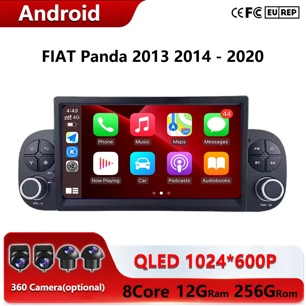7 4G Per FIAT Panda 2013 2014 - 2020 Auto Carplay Auto Android Radio di Navigazione GPS Lettore Video Multimediale 4G WIFI DSP