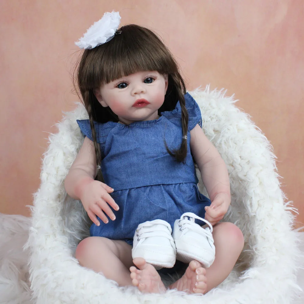 

48 CM Silicone Reborn Baby Doll Toy For Girl Cloth Body Bebe Like Real Newborn Handmade Birthday Gift