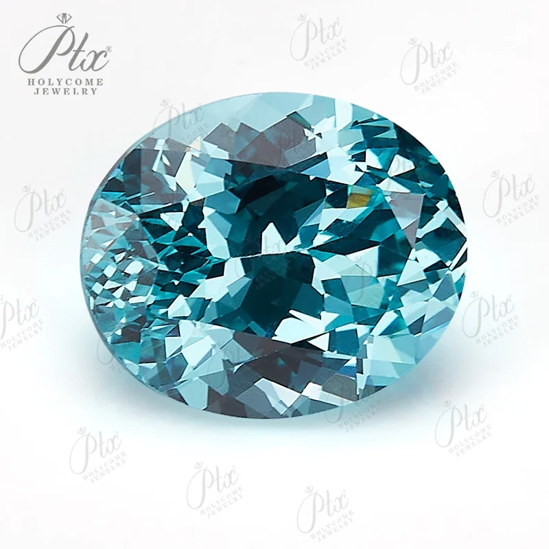 

Top Lab Grown Paraiba Color Oval Shape Gemstones Beads Charms For Women Party DIY Jewelry Making Ring Selectable AGL Certificate