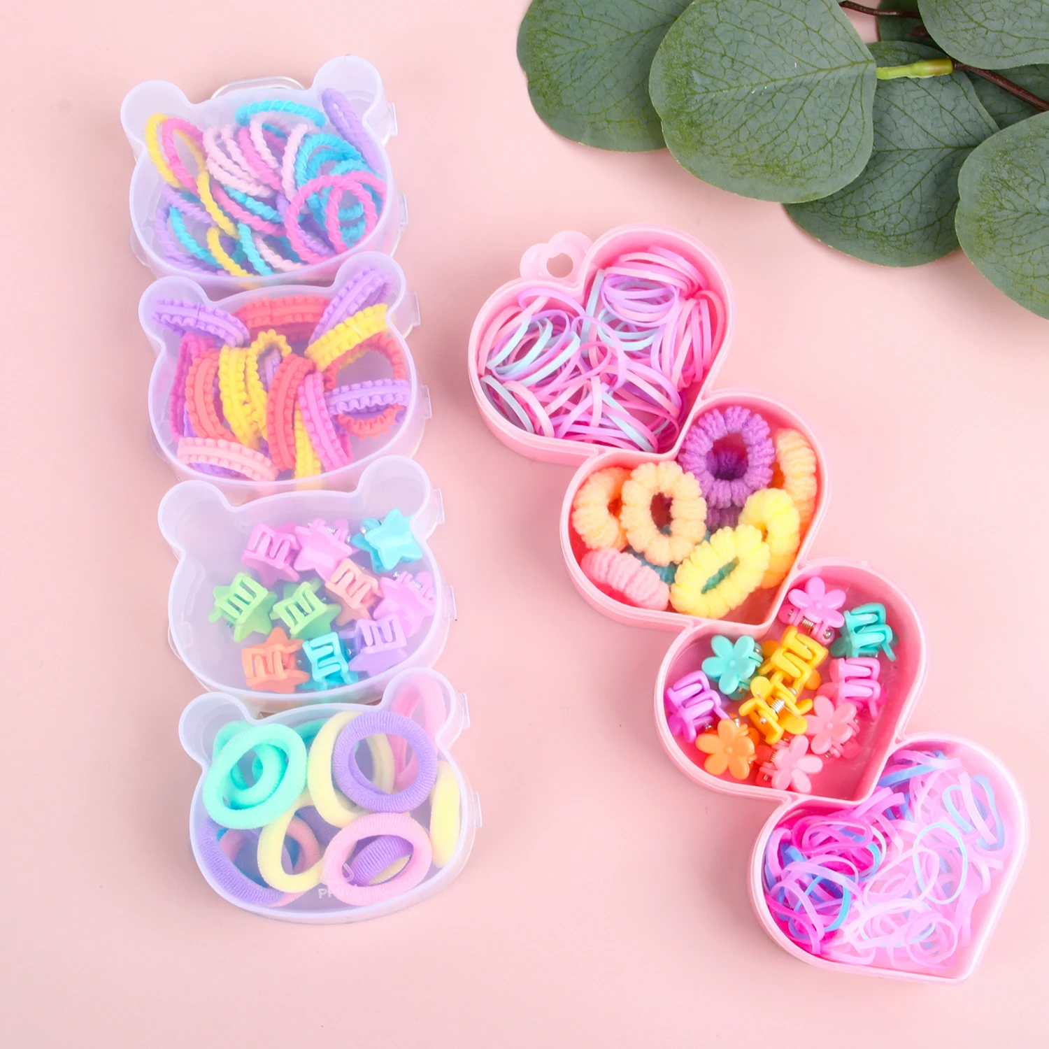 Girls Hair Accessories Set Elastic Hair Ties Colorful Baby Elastic Hair Bands Hair Clips Headwear Set for Baby Girls Children