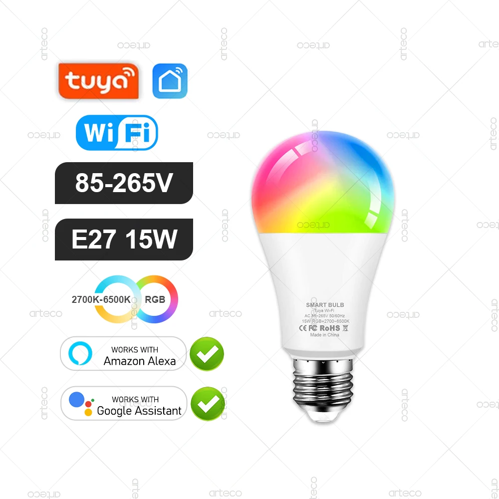 Tuya E27 GU10 E14 Lamp WiFi Zigbee Bluetooth, Dimbare Smart LED Lamp 2700-6500 K RGBCW, LED Gloeilamp Werk Met Alexa Google Thuis