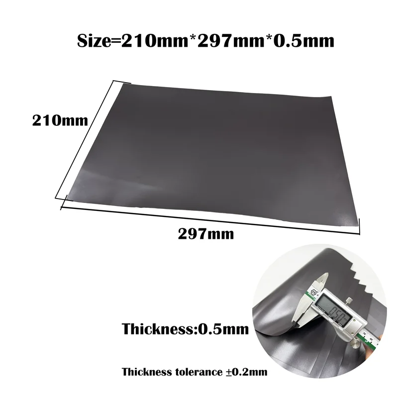 A4 Magnet Sheet Black rubber Magnetic Mat Craft Magnet Magnetic for Refrigerator Photo and Picture Cutting Die on One Side 0.5mm