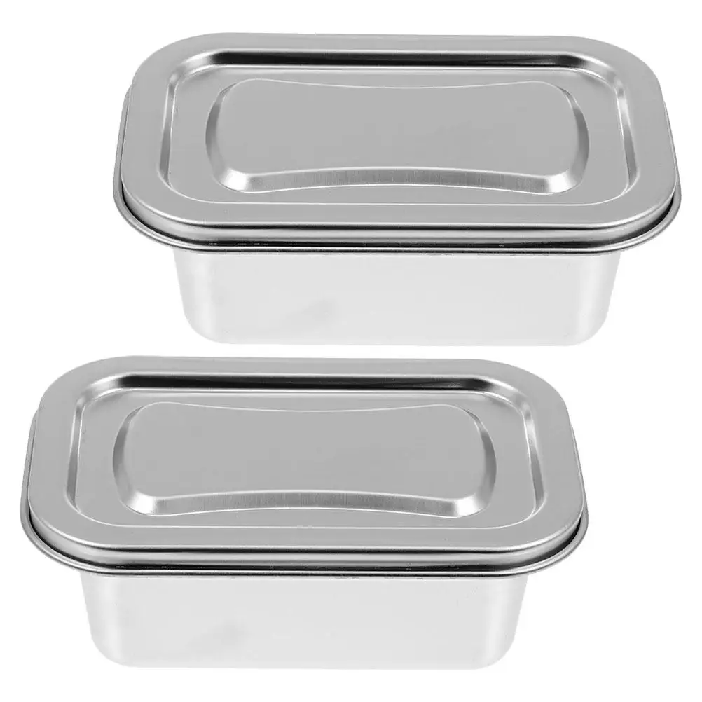 

2 Pcs Fridge Boxes Ice Cream Sealed Square Container Food Storage Cases Refrigerators Portable