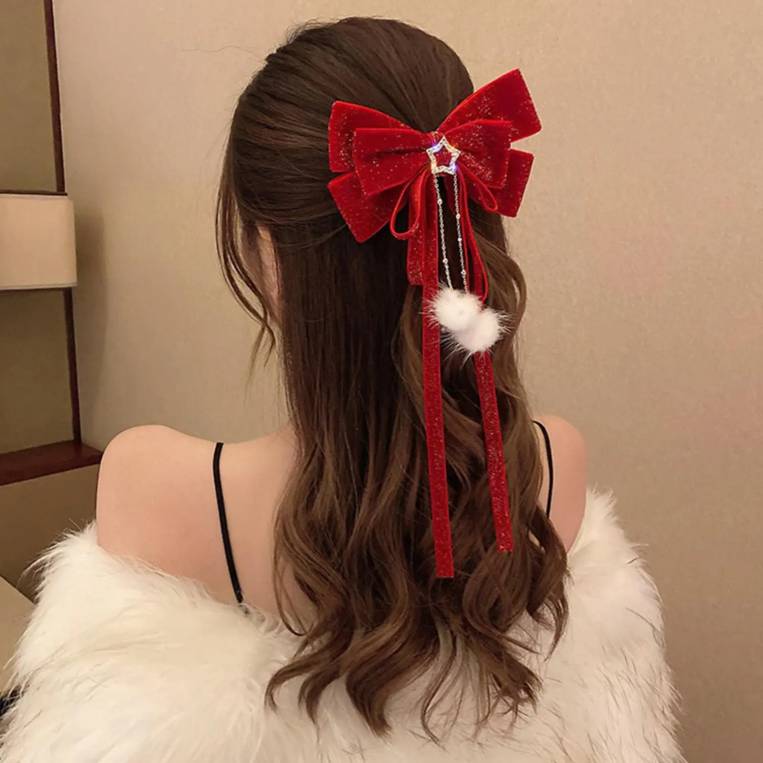 

1 Pc New Bow Tassel Hair Clip Elegant Solid Hanfu Hair Claw Children Princess Best Hairpins Fashion Beauty Hair Accessories