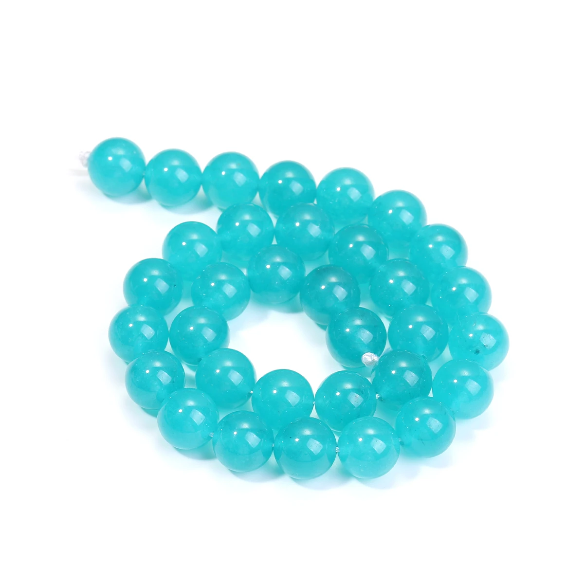 السلس امازونيتي العقيق الأزرق جولة فضفاض الخرز DIY سحر سوار قلادة لصنع المجوهرات بالجملة 1 الشريط