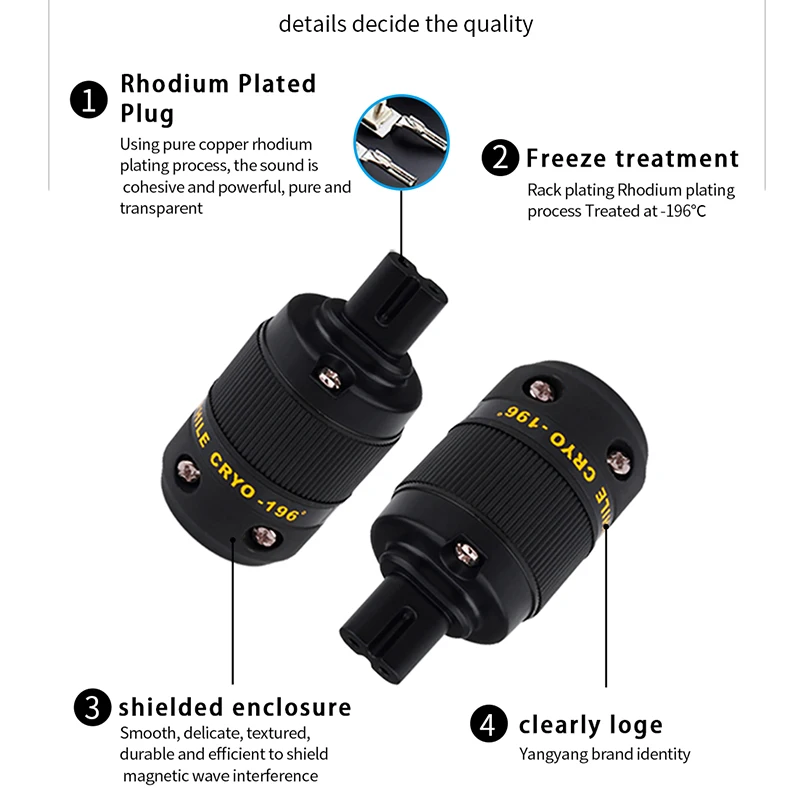 YYAUDIO YY-08G 24K rodowane typ 8 IEC złącze zasilania IEC żeńskie gniazdo do wtyczki elektrycznej złącze adaptera DIY kabel sieciowy