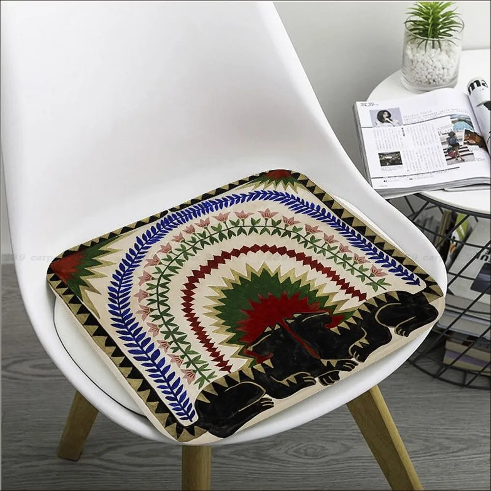 Ancient Egypt Abstract Colorful Tiger Leopard Cushion Mat Sofa Mat Dining Room Table Chair Cushions Unisex Anti-slip Cushion Pad