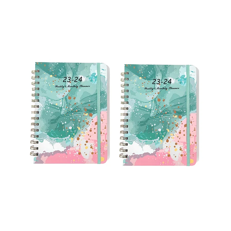 2023-2024 Week Planner Coil Notebook Suitable for Planning and Arranging Travel Time Management Tool (D)