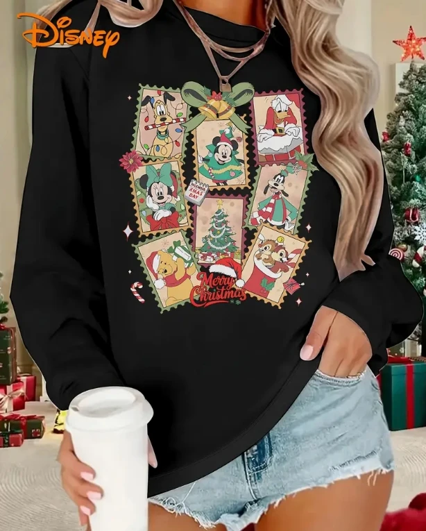 

Disney long sleeved T-shirt for both men and women, stylish, versatile, affordable, and a must-have top for Christmas,