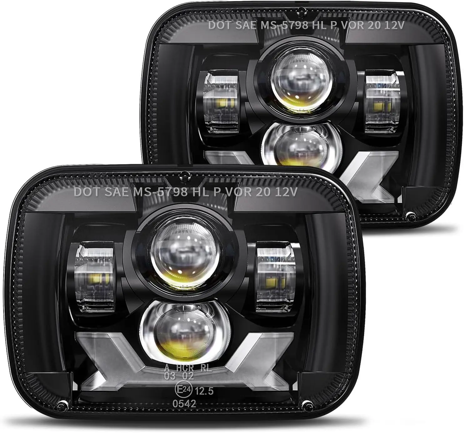 2022 Led Headlights Compatible with Jeep Cherokee XJ Wrangler YJ [ DOT][Anti-glare][DRL Turn Signal][Hi/Low Sealed Beam]