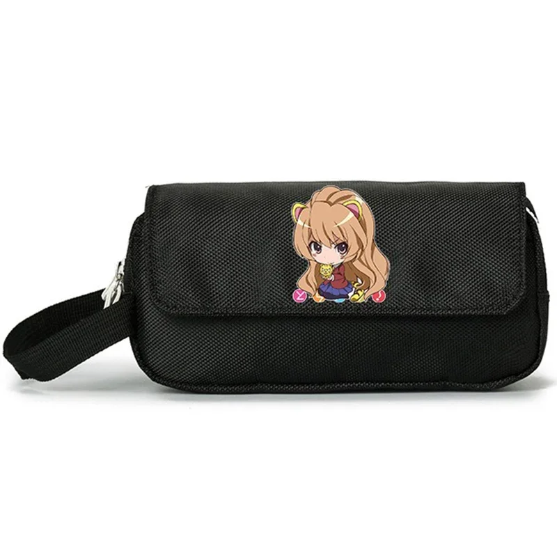 

2-слойный, черный, Toradora!, пенал в стиле аниме, сумка для ручек, пенал для студентов, детей, подростков, школьные принадлежности для девочек и мальчиков