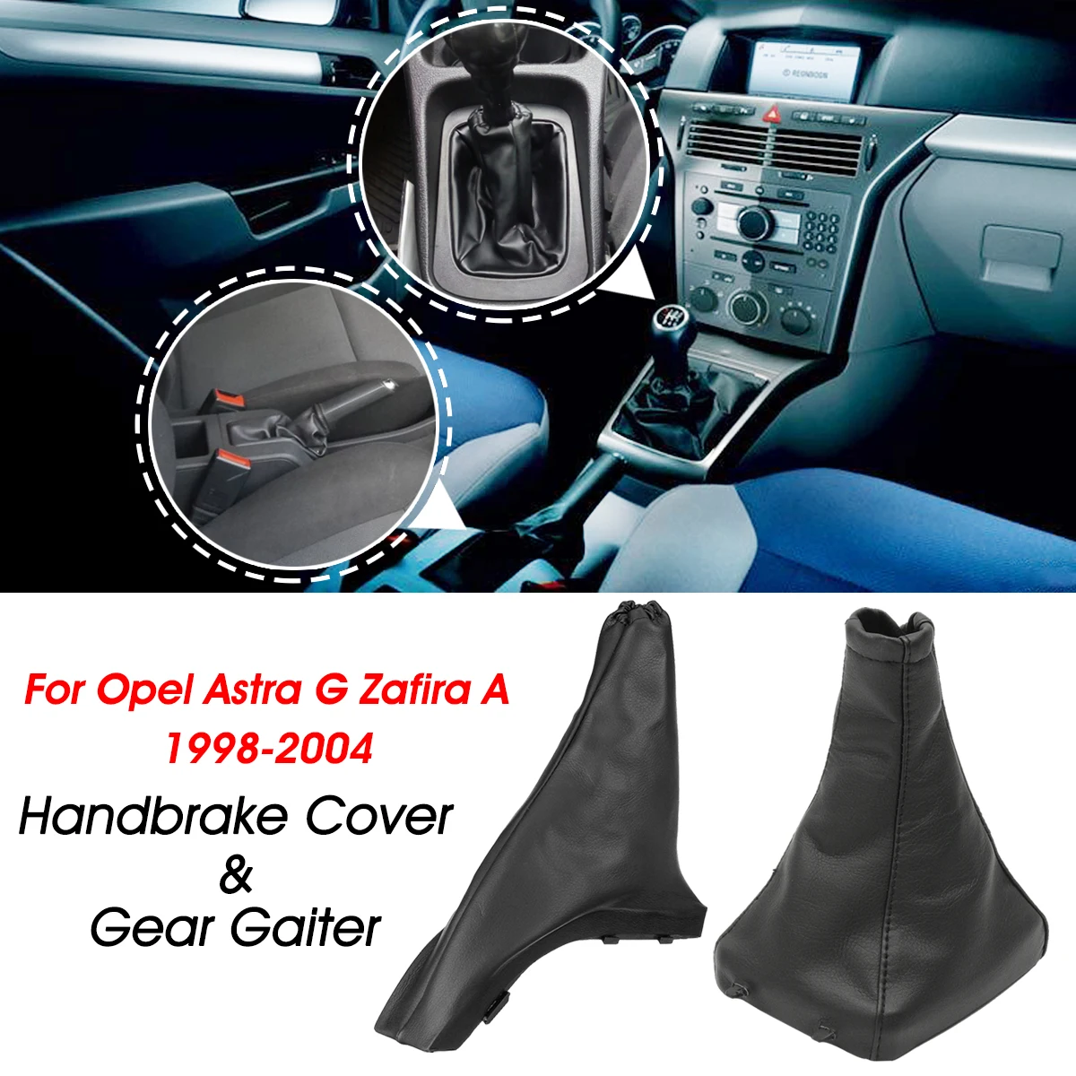 Car Shift Gear Stick Dust-proof Covers Parking Handbrake Grips Boot Cover Case Collar For Opel Astra G Zafira A 1998 1999-2004