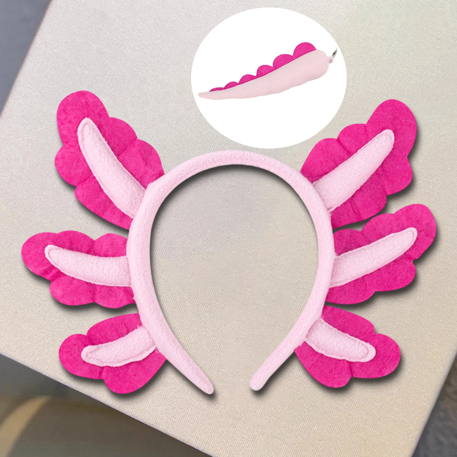 키즈 코스프레 의상 액세서리 귀여운 동물 뉴트 머리띠 꼬리 세트 할로윈 파티를위한 사진 소품