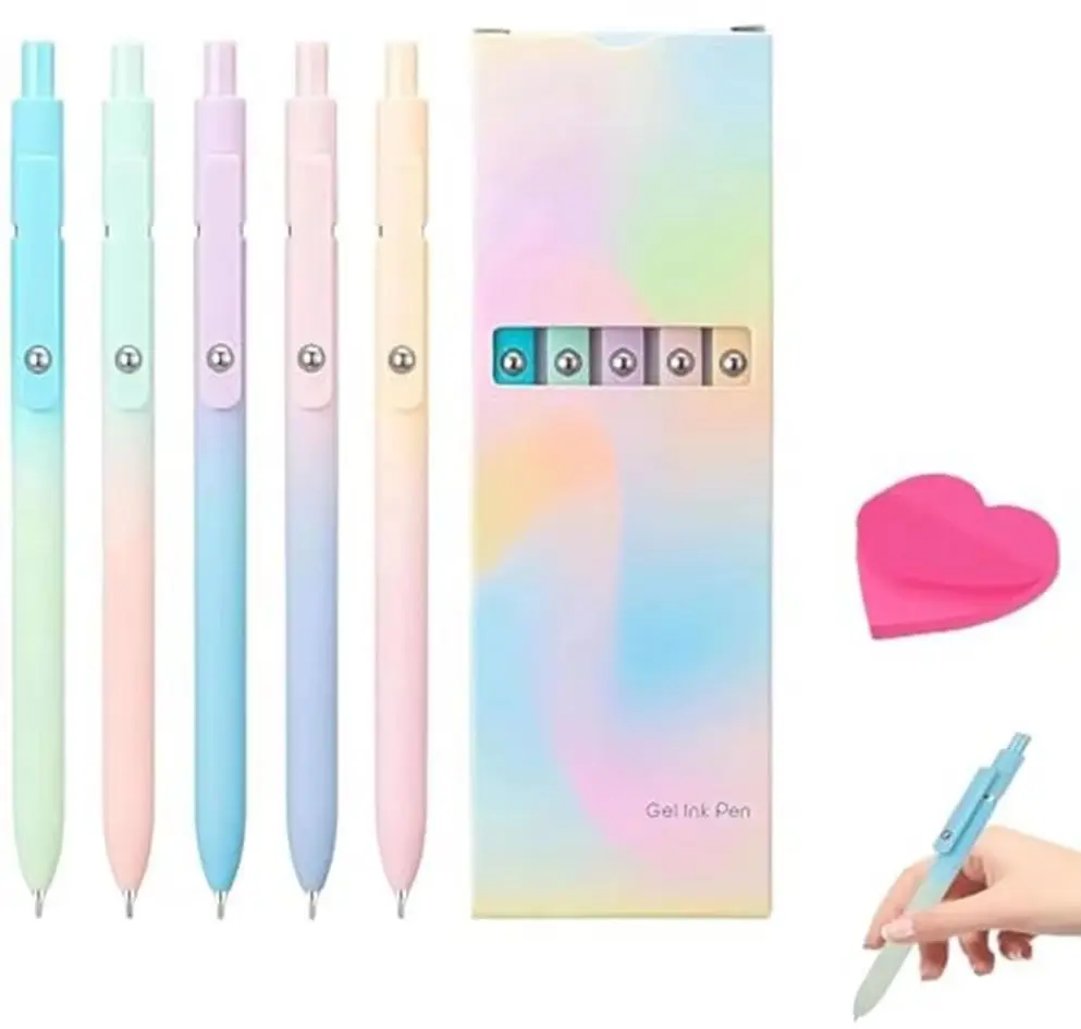 

5 шт. новые гелевые ручки с градиентом цвета Aurora, низкоцентные гравитационные ручки для подписи, 0,7 мм, быстросохнущие школьные принадлежности