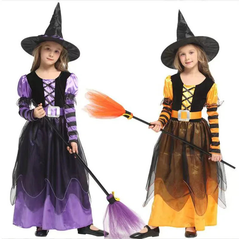 Halloween Costumes Witch Dress for Girls Kids Carnival Vampirina Dress Up Demon Bride Queen Cosplay Carnival Party Dresses