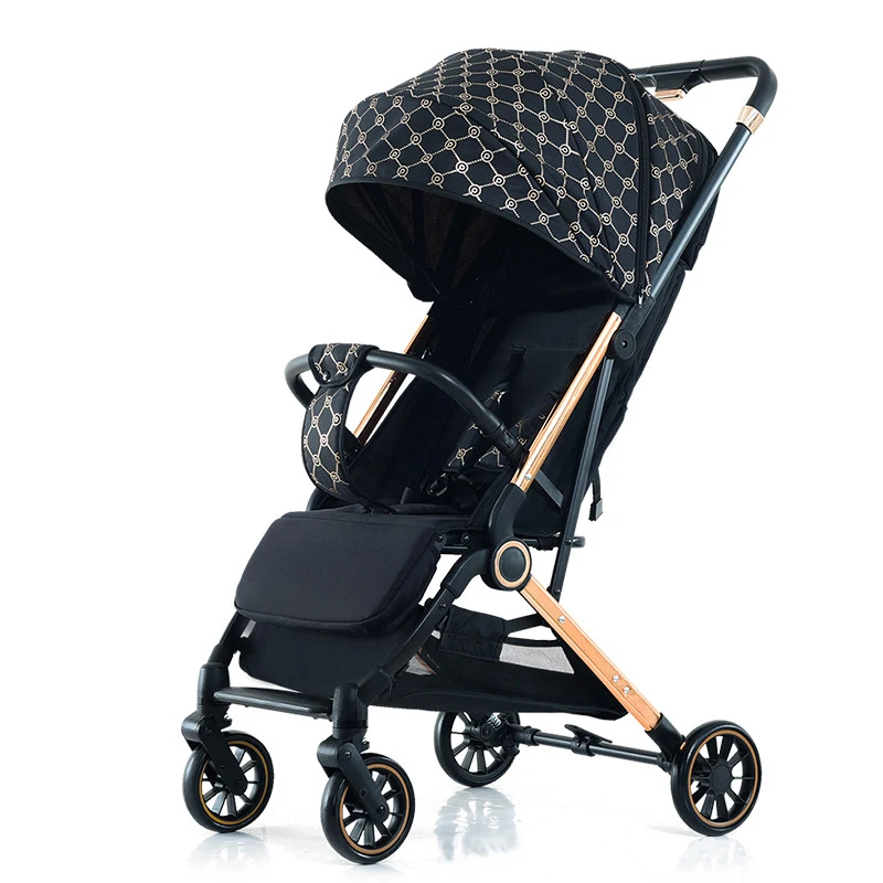 

Customizable portable stroller can sit and lie folding car One click folding baby stroller