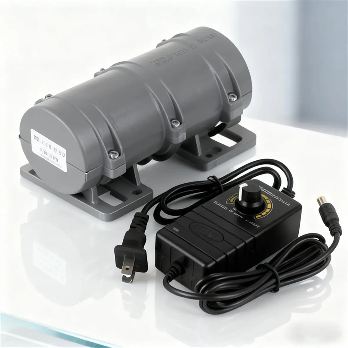 Mini Vibrating Motor Portable 12V 3800rpm 10W for Warning Systems Massage Bed Speed Regulating Vibrator EU Plug