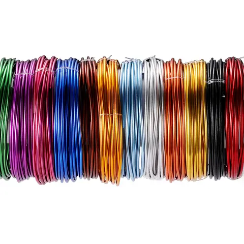 0.6/0.8/1.0/1.2/1.5/2/2.5/3mm Aluminum Wire Multicolor Painted Metal Wire Cord For DIY Craft Making Bracelet Necklace Jewelry