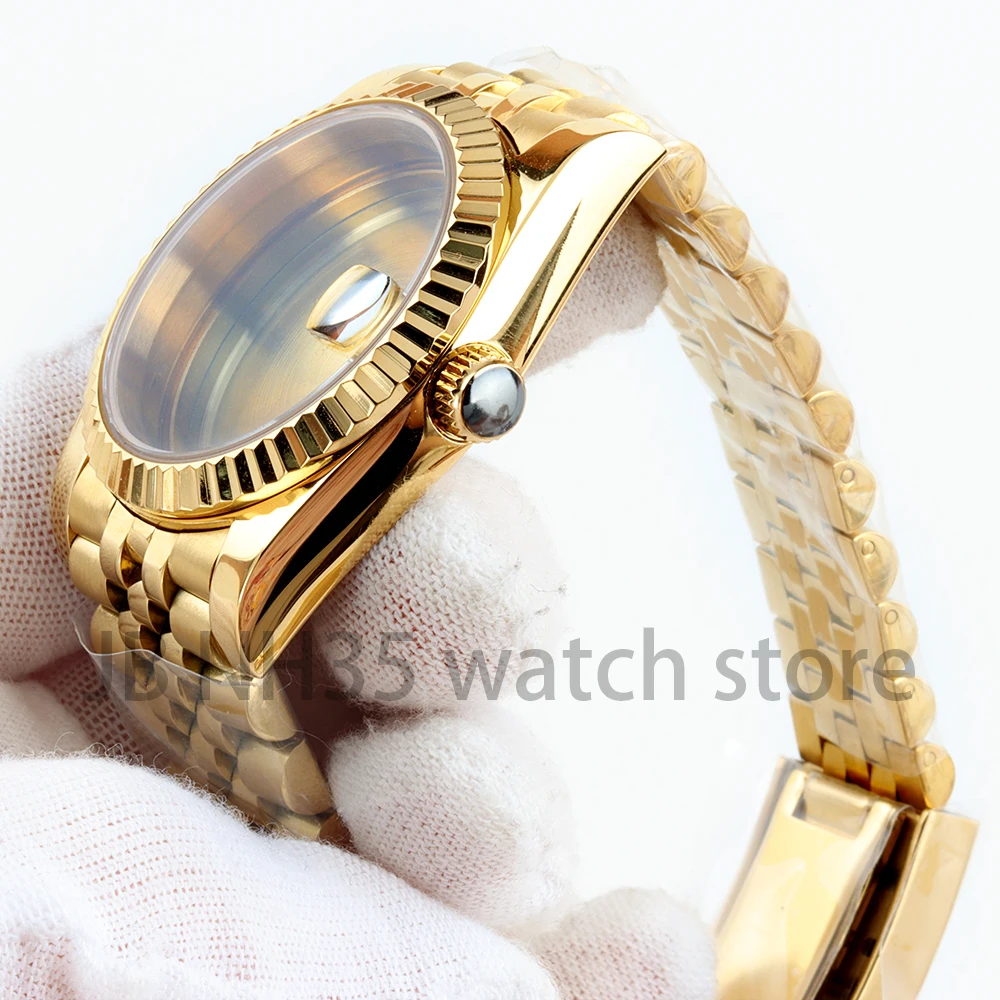 Watch Case 36mm/39mm Stainless Steel Sapphire Glass For Datejust NH35 NH36 Movement 28.5mm Dial Jubilee Strap Watch Accessories