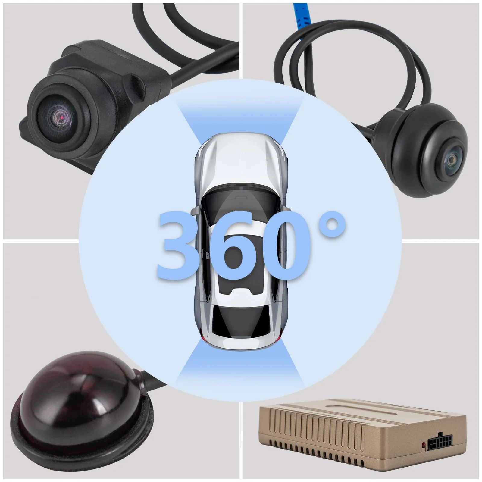 سيارة 360 ° كاميرا نظام بانورامي DC12V مسجل القيادة مع وظيفة الرؤية الليلية مجموعة نظام كاميرا السيارة #1