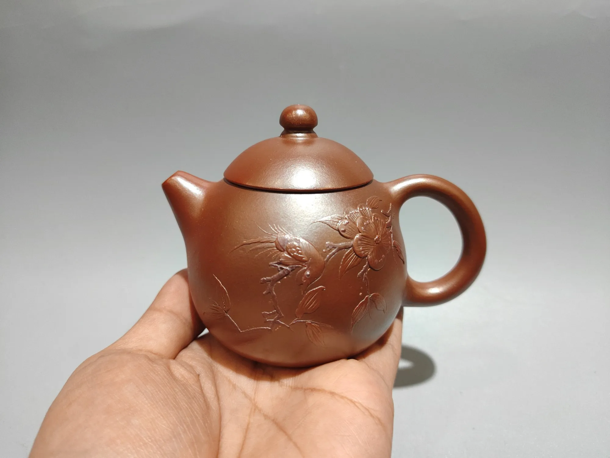Yixing Purple Clay Teapot Diesel fired kiln transformation magpie plum blossom pattern Dragon Dan Pot Egg shaped Teapot Flagon