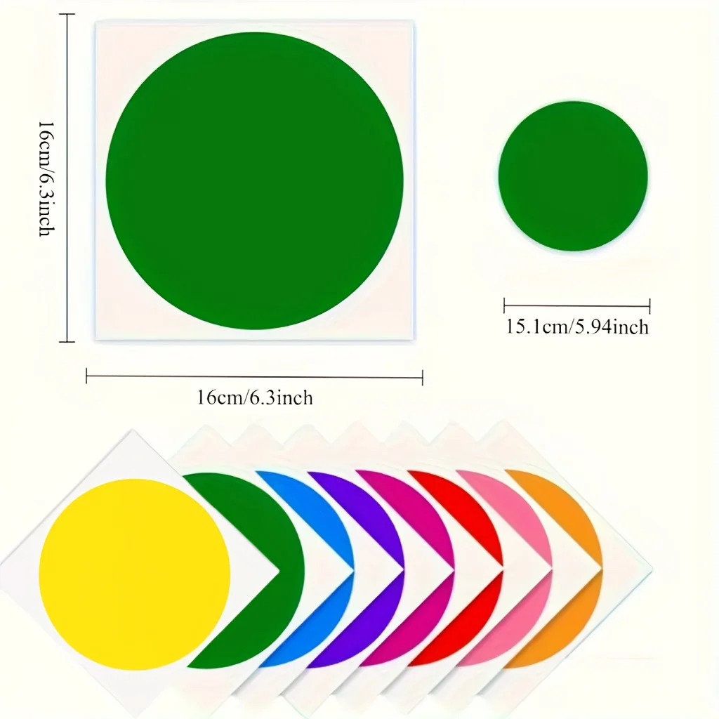 8 قطع من دوائر السبورة البيضاء القابلة للإزالة والمسح الجاف - ملصقات PVC متعددة الاستخدامات للفصول الدراسية والمكاتب والمنازل والجدران والثلاجات والنوافذ