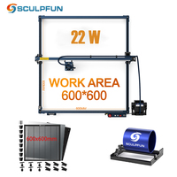 SCULPFUN S30 Ultra-22W Laser Engraving Machine 600x600mm Engraving Area with Automatic Air Assist Replaceable Lens