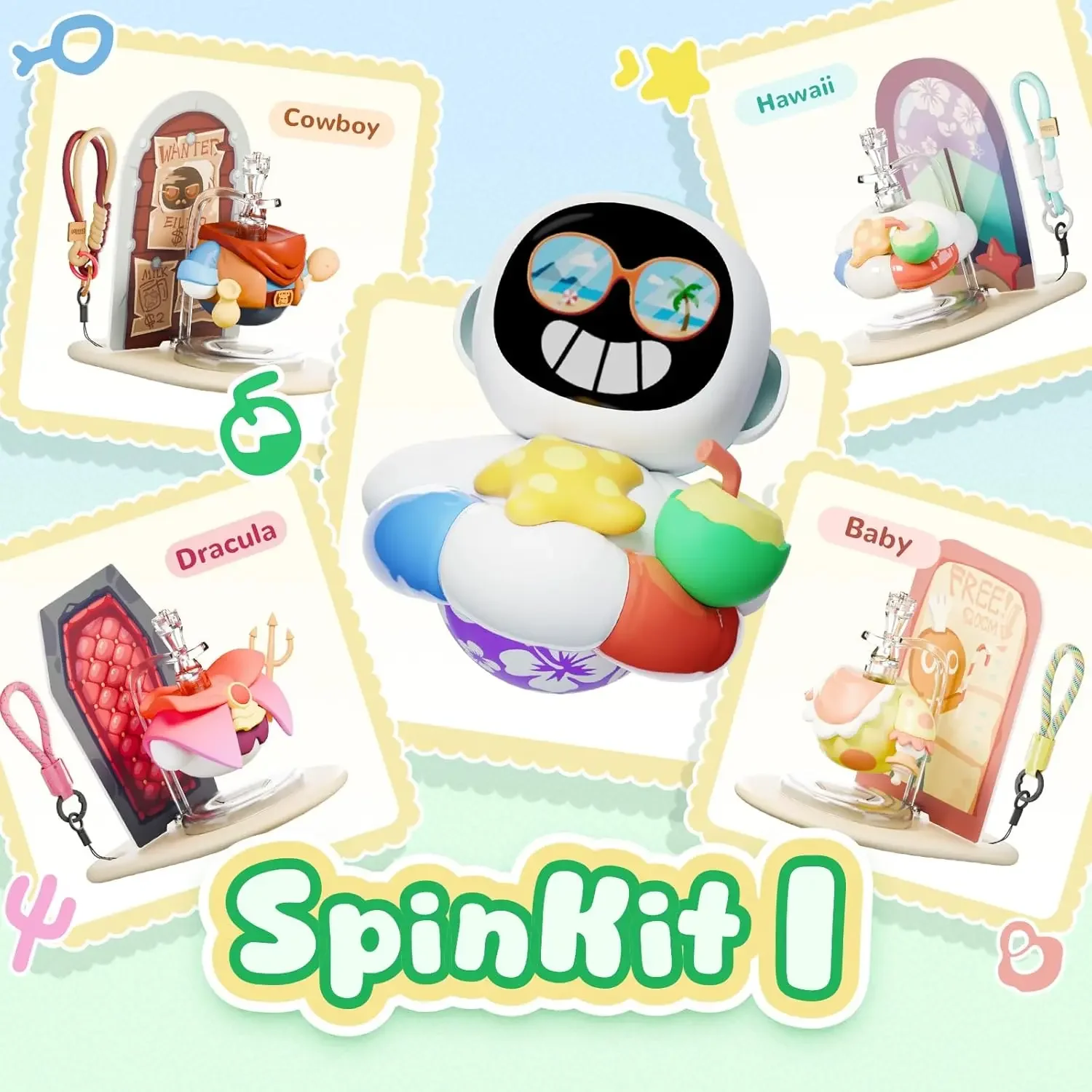 Picture 4: Eiliko's Swappable Themed Bodies SpinKit Comes with 4 Themed Bodies Accessories Toys (Only Replacement Parts,Without Eiliko)