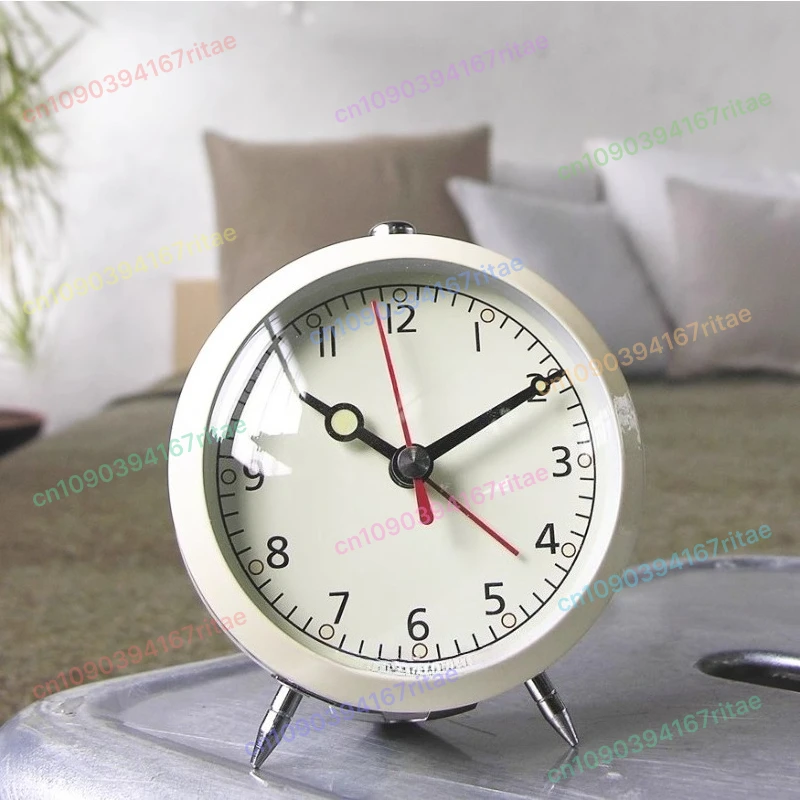 

Бесшумный ретро-металлический маленький будильник, часы с кварцевым механизмом, маятниковые часы
