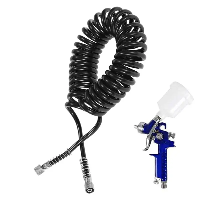 Recoil Hose Air Tool Hoses 1/8 Inch 9.8 Ft Pipe Assembly Kit Air Tube Kit Industrial Fitting Replacement Repair Fittings On Both