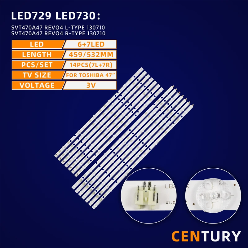 5kit LED backlight strip SVT470A47_REV04_L/R for TOSHIBA 47M7463D 47L7453DB 47L7453D 47L7463DG