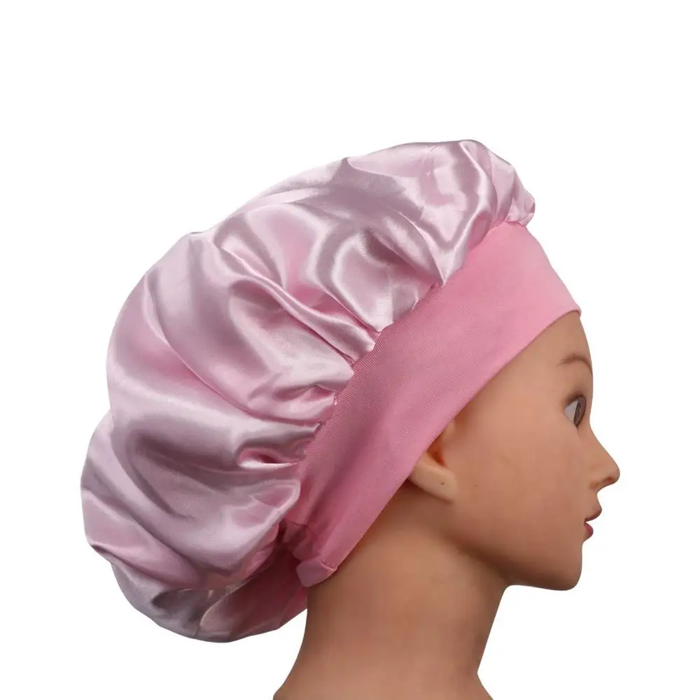 Shower Hat Wide Women Bath Silk Night Sleep Hair Care Shower Caps Hair Cap Satin Bonnet Sleeping Hat