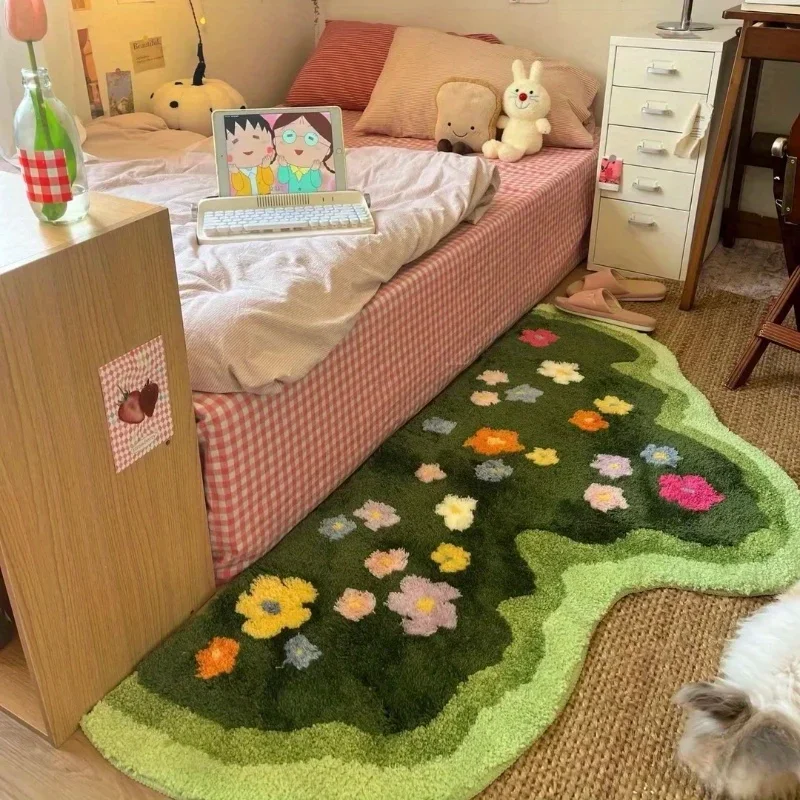 Irregular Shapes Rugs for Bedroom Home Thick Plush Rug Modern Style Living Room Decoration Carpet Fluffy Soft Bedside Floor Mat