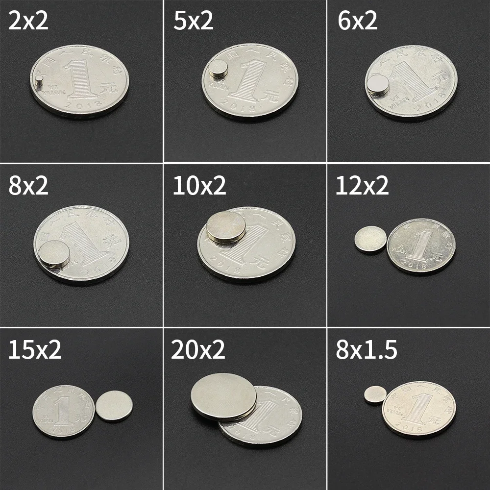 N35 Super Strong Round Magnet NdfeB Powerful Permanent Magnetic imanes  Neodymium Magnents Refrigerator Magnet 4x2/8x2/10x2/12x2