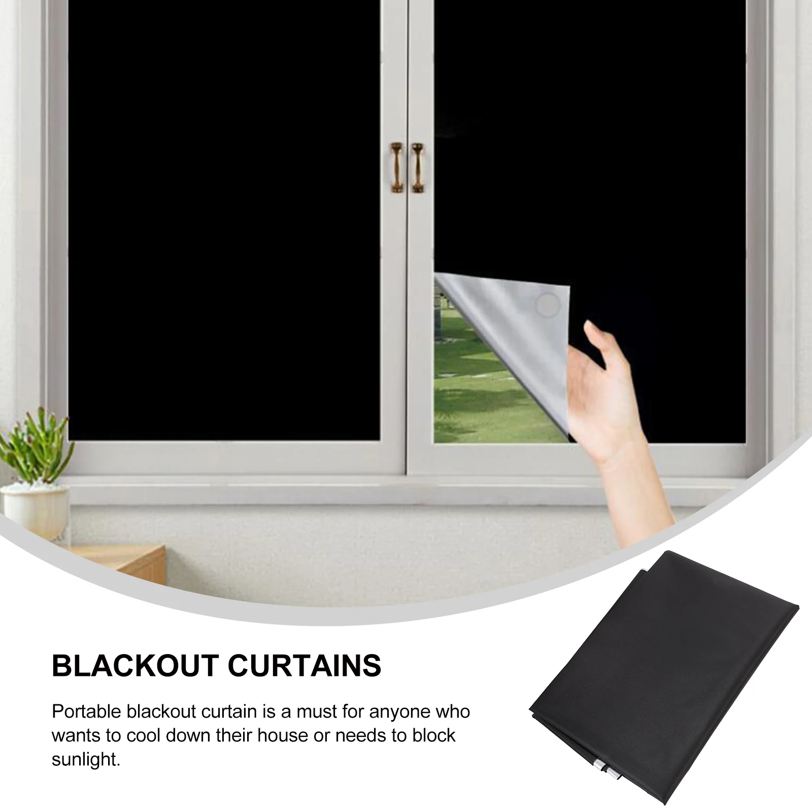 

Travel Curtains Blackout Shades for Bedroom Window Cover Blinds Self Adhesive Darkening Portable Sunlight Block No Drilling