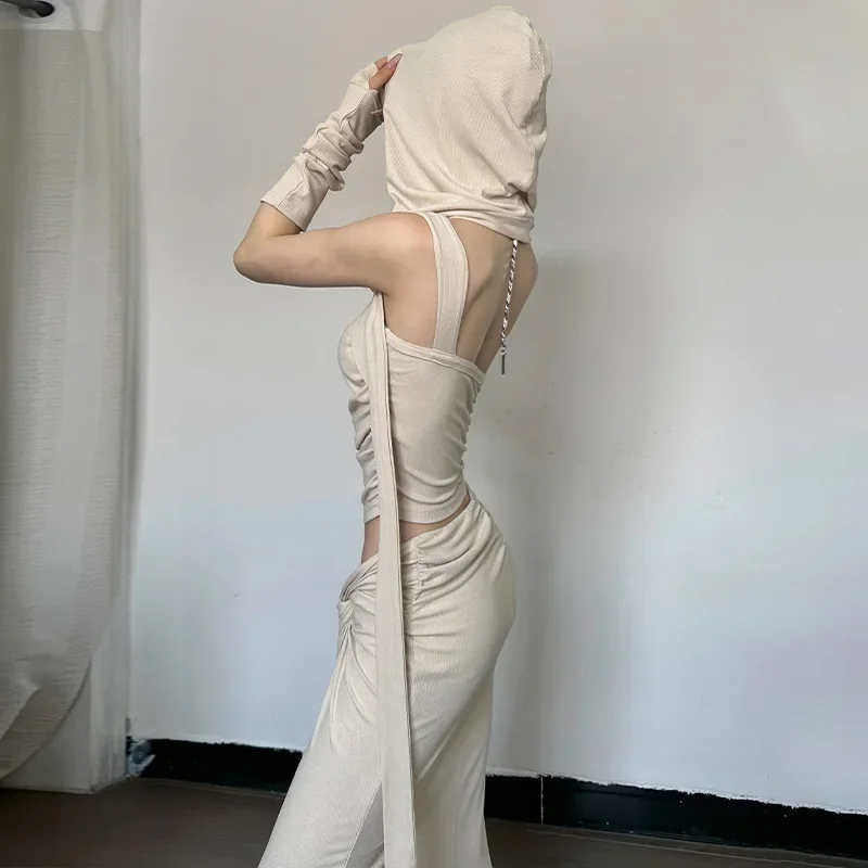 2024new Sommer sexy Göttin Cosplay Kleid Ästhetik Düne für Frau Kapuze Phantasie Rollenspiel Halloween Kostüme Gothic Style