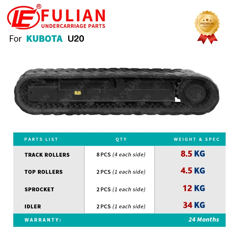 Mini Excavator Undercarriage Parts Idler Carrier Roller Bottom Track Roller Drive Sprocket for Kubota U20