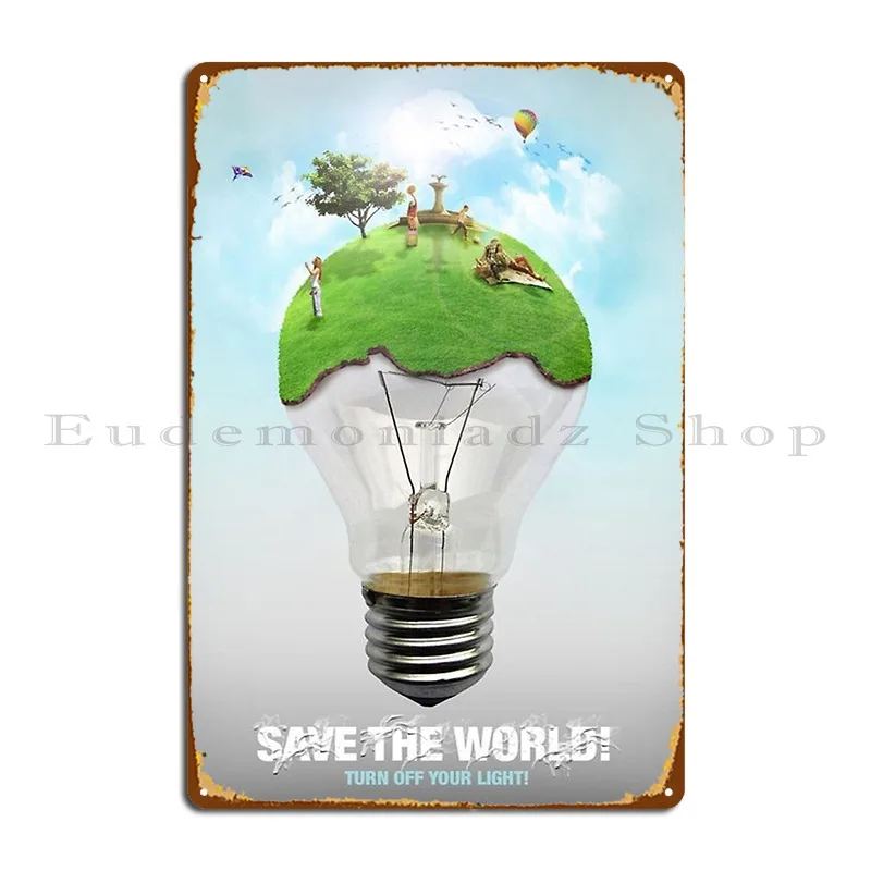 Turn Off Your Lights Metal Plaque Create Customized Painting Wall Mural Create Tin Sign Poster