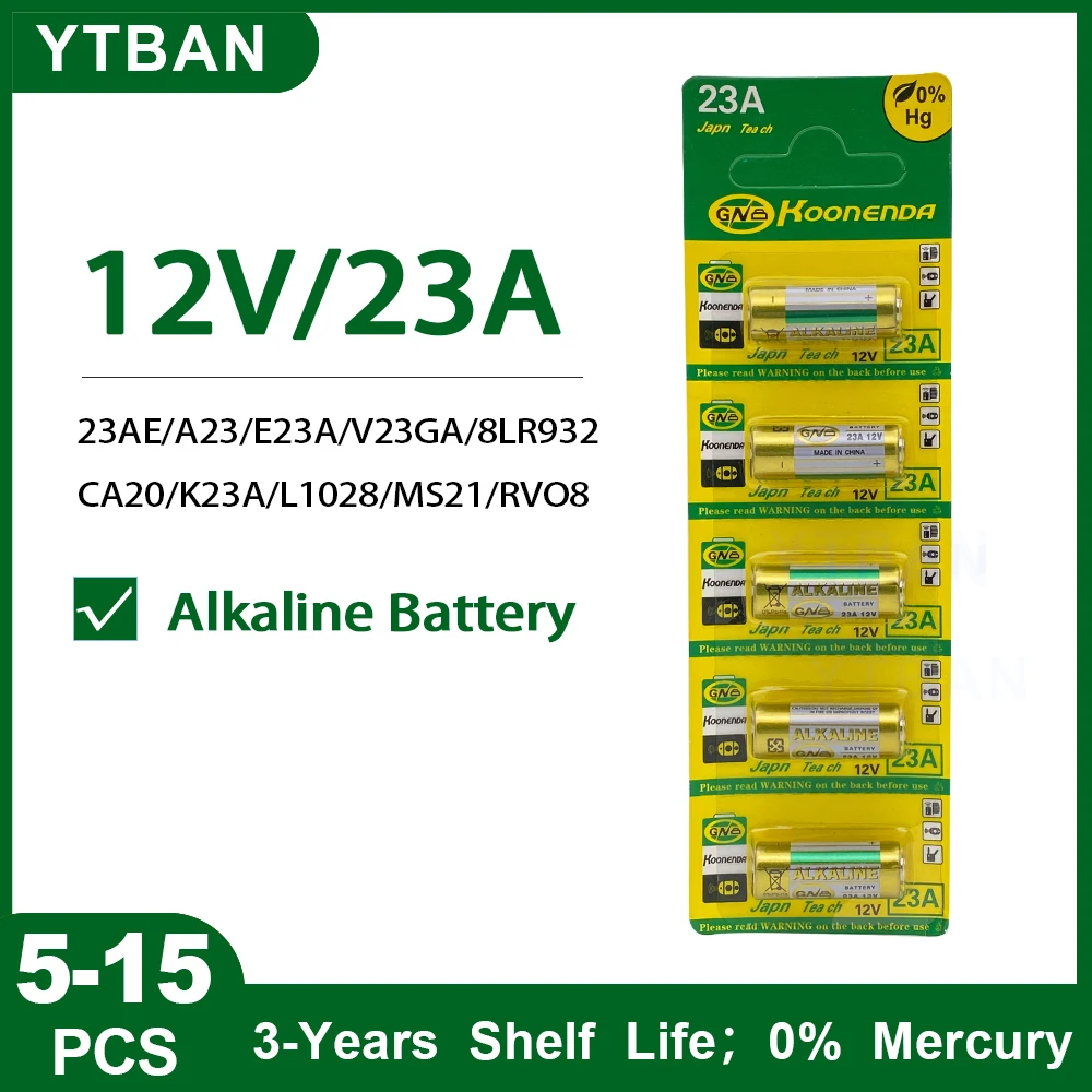 5-15PCS 23A 12V Batteries Remote Control Toys Primary Dry Alkaline Battery L1028 21/23 A23 E23A K23A V23GA GP23A RV08 LRV08