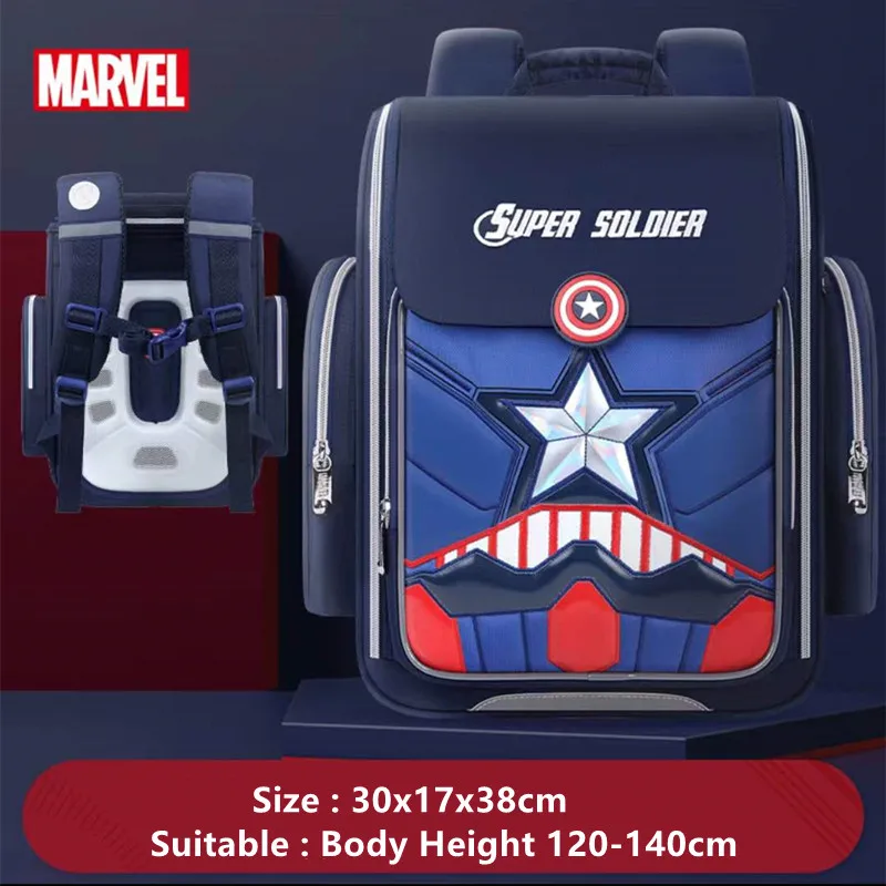 2022 Disney New School Bags For Boys Spider Man Primary Student Shoulder Orthopedic Backpack Large Capacity Grade 1-5 Mochila