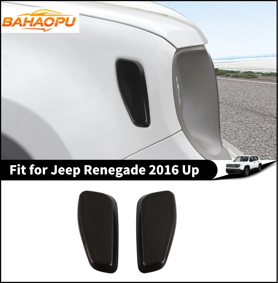 BAHAOPU Car Fender Side Turn Signal Light Decoration Cover for Jeep Renegade 2016 2017 2018 2019 2020 Up Exterior Accessories