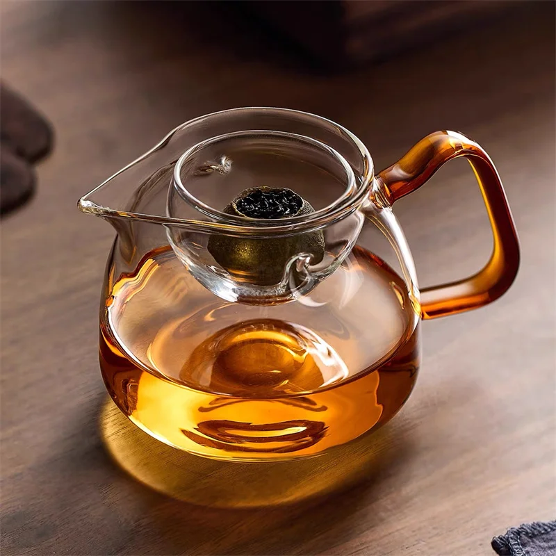 400ml Brew Citrus Tea Glass Tea Pot With Filter Tea Water Separation Pitcher Kung Fu Set Accessories