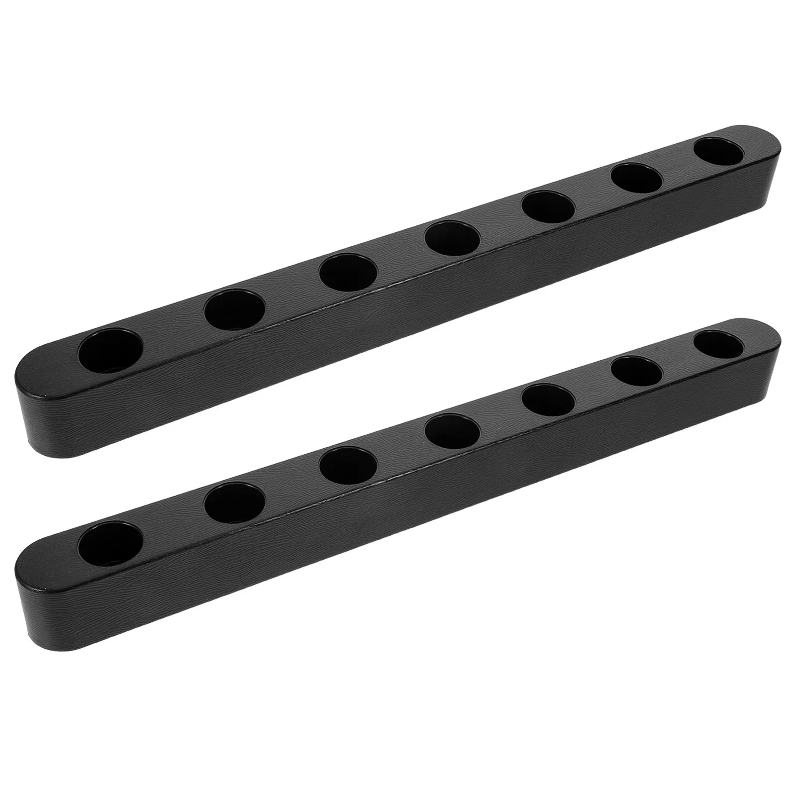 2pcs 7-Hole Holder Bar Black Plastic Rustic Farmhouse Taper Candlesticks For Christmas Wedding Dinner Decor Living Room