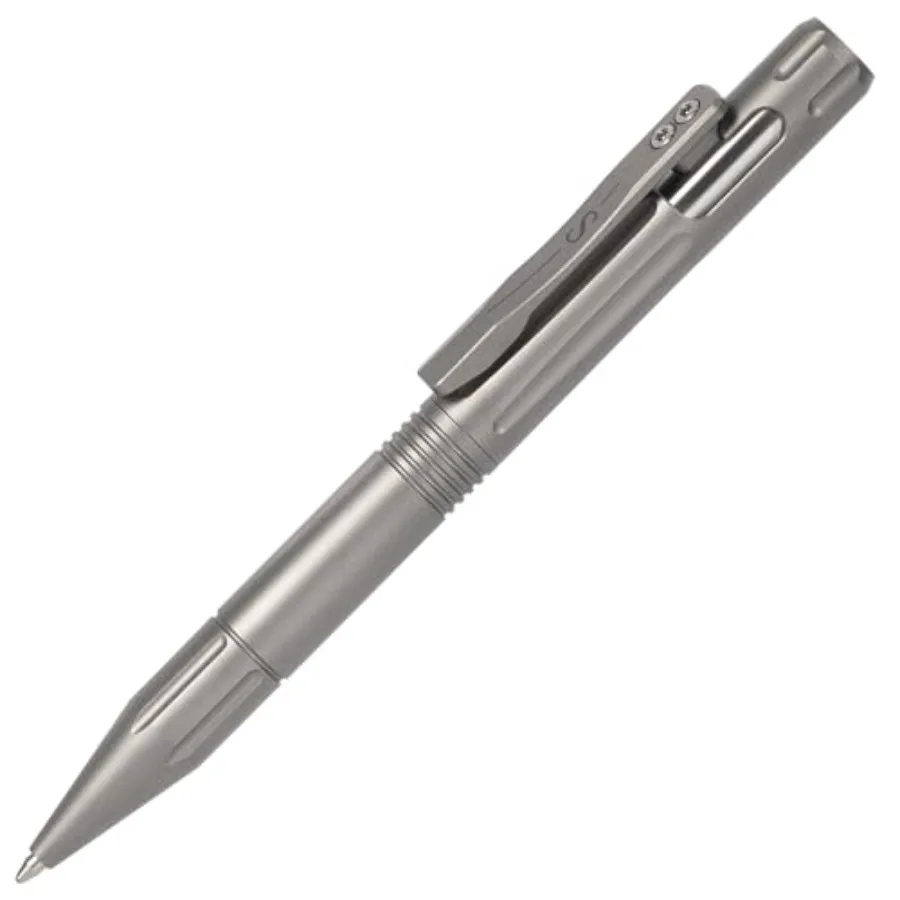 

Titanium Bolt Action Pen Compatible with Parker Refill Retractable and Refillable Round Metal Flat Cap Gift for Men Women Busin