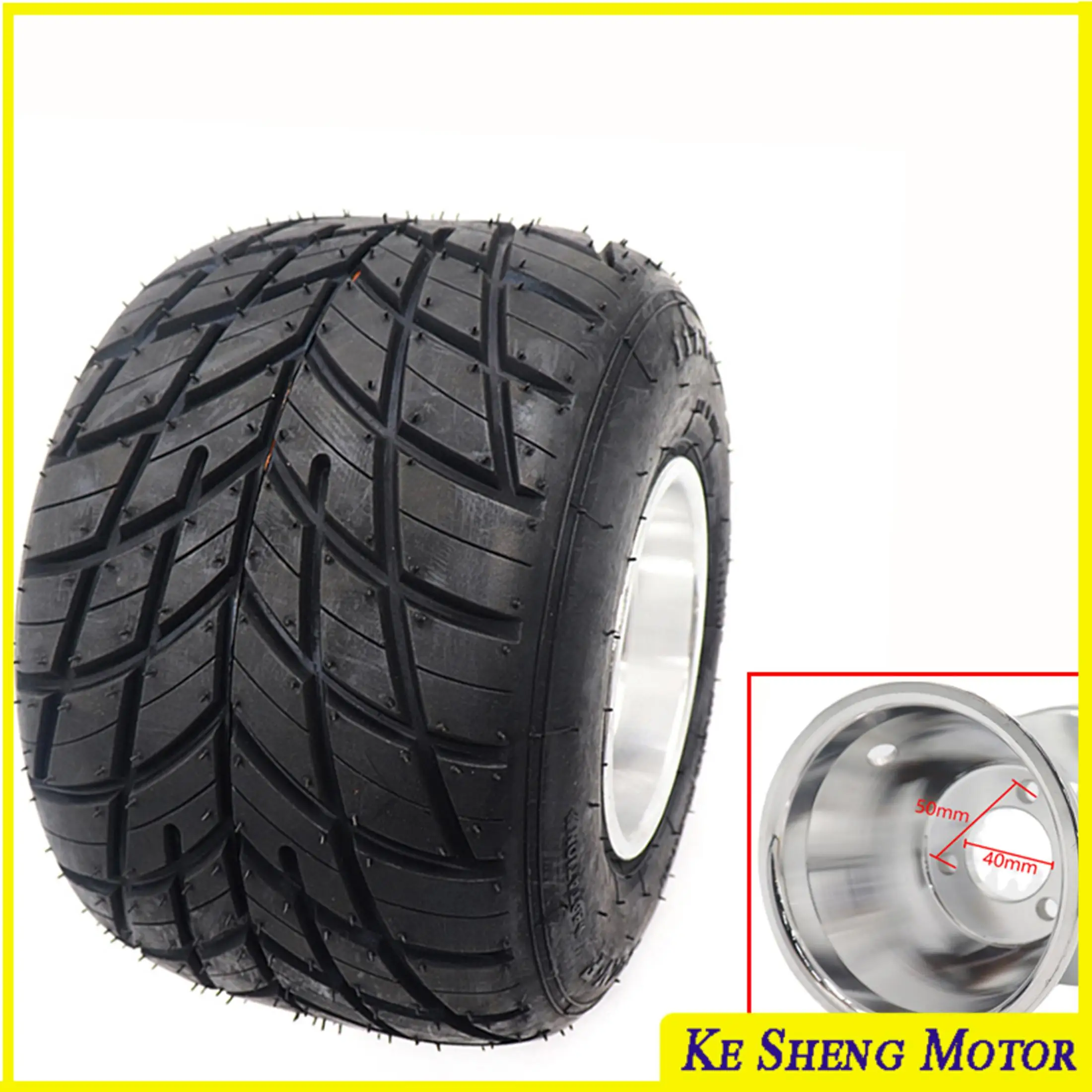 Field Kart Tires Rear Wheel 11x7.10-5 inch Vacuum Rain Tire Rims Suitable for Drift Kart Go-Kart Accessories