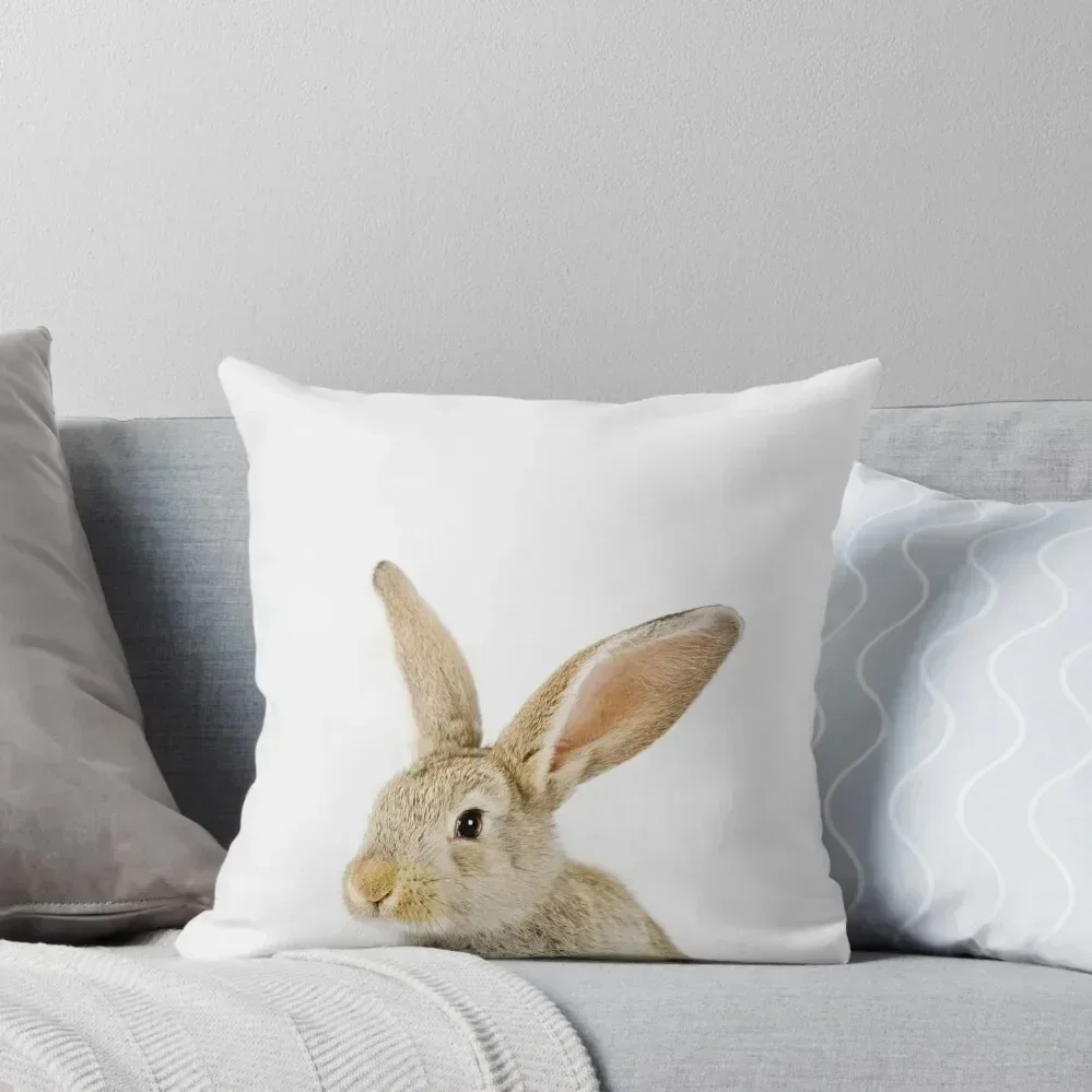 

Baby Rabbit print, Nursery, Animal, Bunny, Modern Wall decor, Woodland Throw Pillow covers for pillows pillow