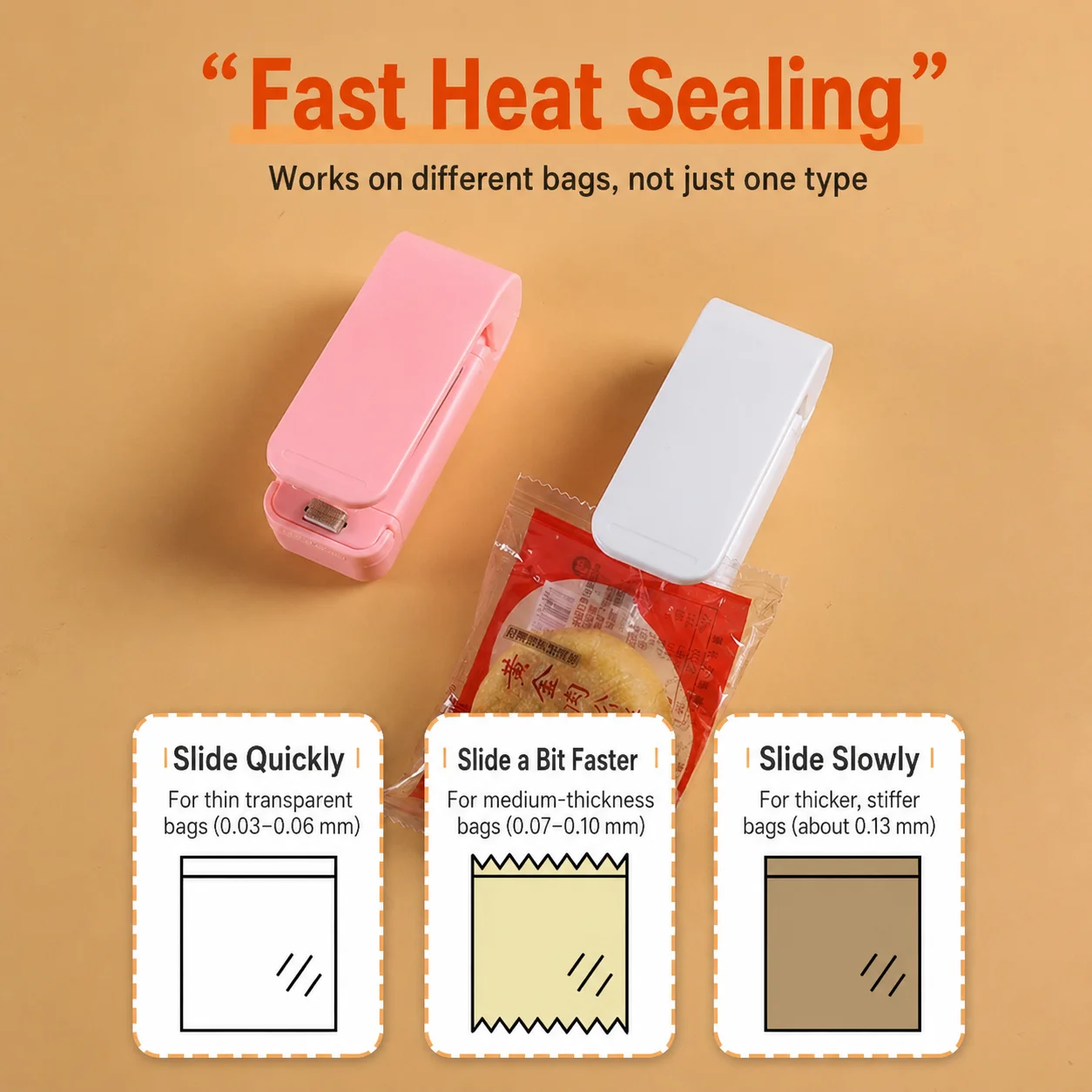 Portable Mini Electric Bag Sealer Handheld Heat Sealer Food Preservation Plastic Snack Chip Bag Resealer Home Kitchen Storage