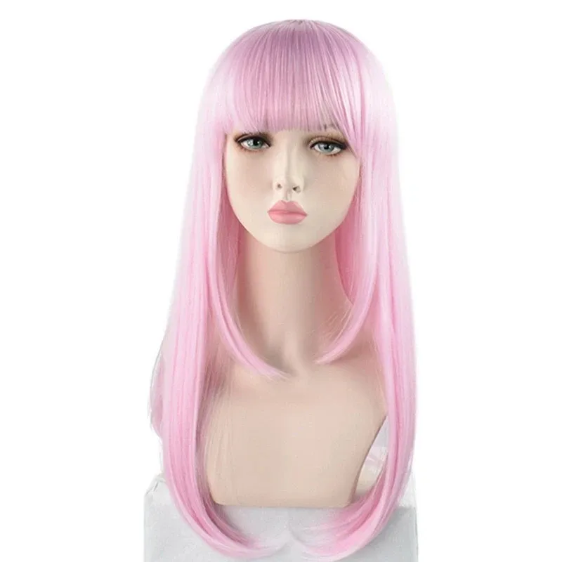 

Женский парик розового цвета, длинный, для вечеринок, с густыми волосами, синтетический, прямой, для женщин